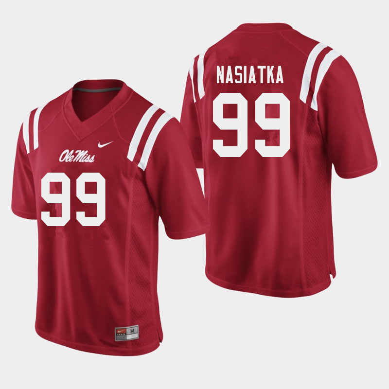Patrick Nasiatka Ole Miss Rebels NCAA Men's Red #99 Stitched Limited College Football Jersey PCE3158CY
